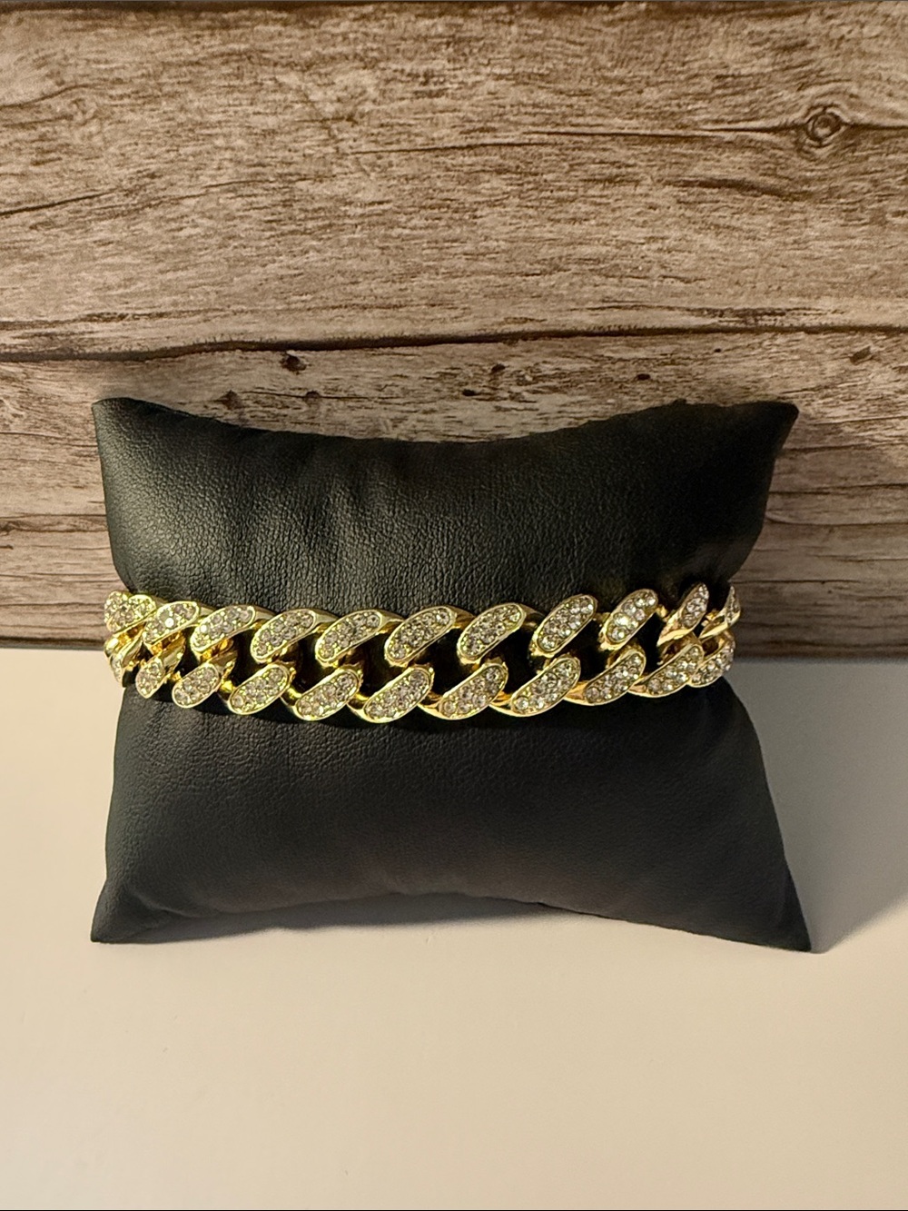Gold Plated Paved Iced Out Cuban Link Bracelet - Men Accessories